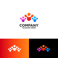 colorful childcare logo design template