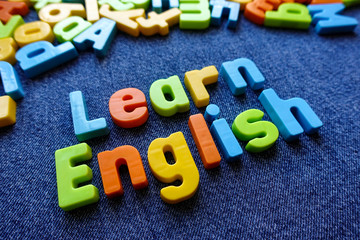 Learn English with colorful letters. Education concept.