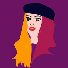 The fashion girl in style pop art. Vector illustration