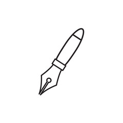 fountain pen icon in trendy flat design 