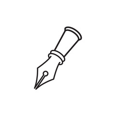 fountain pen icon in trendy flat design 