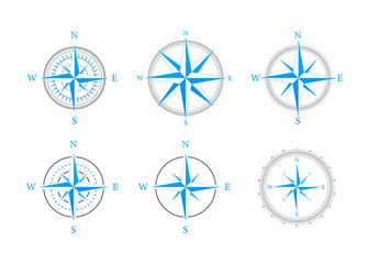 Compass on white background. Flat vector navigation symbol. Vector stock illustration.