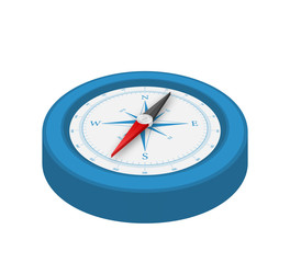 Compass on white background. Flat vector navigation symbol. Vector stock illustration.
