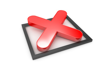 Obraz premium 3D Rendering of Red Cross Sign on Black Frame