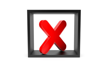 Obraz premium 3D Rendering of Red Cross Sign on Black Frame