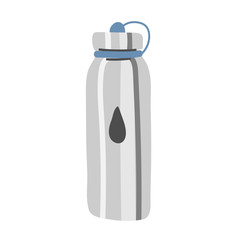 Reusable water bottle. Zero waste concept. Vector hand drawn illustration, isolated vector icon