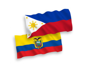 Flags of Philippines and Ecuador on a white background