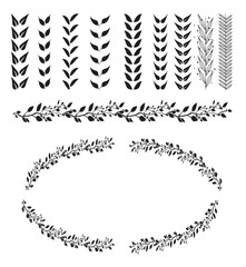 A laurel wreath. circular wreath. interlocking branches and leaves of the bay laurel vector.