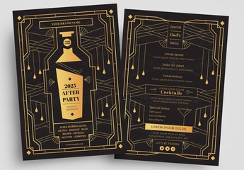 Art Deco Cocktail Party Flyer Layout