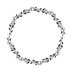 A laurel wreath. circular wreath. interlocking branches and leaves of the bay laurel vector.