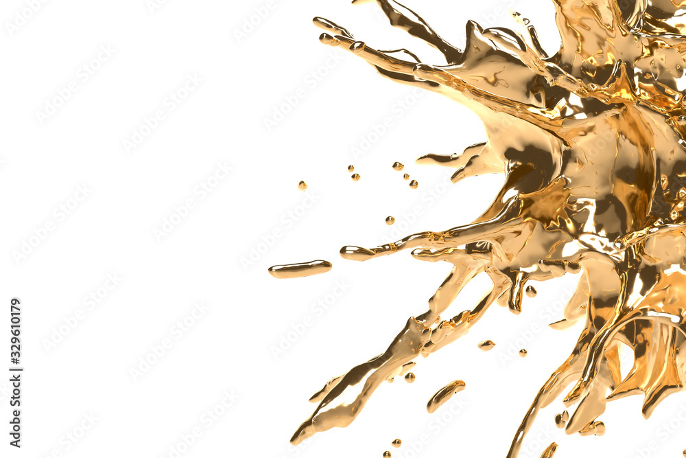 Wall mural 3d gold splash