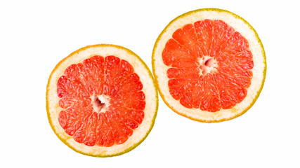 Orange grapefruit on a white background