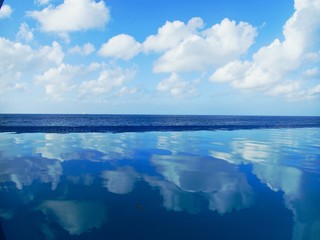 Wolkenhimmel spiegel sich im Wasser
