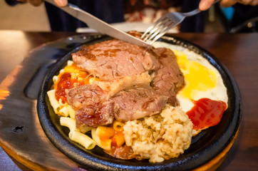 sirloin steak on plate