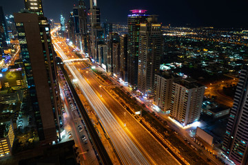 Obraz na płótnie Canvas Dubai skyline in the night time, United Arab Emirates