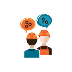 engineer and builder constructors isolated icon