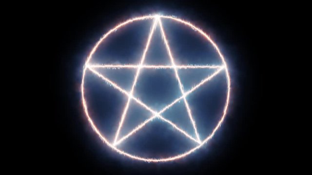 Magical Fiery Glowing Wizards Marks Geometric Symbols Circle Pentagram 3d Illustration 3d render 3d animation