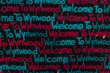 Exploring artful graffitis in the hipster district Wynwood in Miami with its Wynwood Walls (Miami, Florida, USA) 