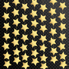 Vector luxury black background with gold stars. Vector illustration