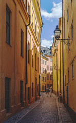 Fototapeta na wymiar Stockholm - narrow street in the old town