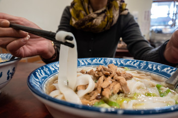 taiwanese hakka flat noodles