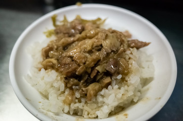 Chinese braised pork on rice