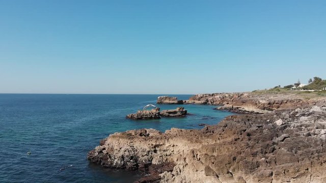  video of costa de portugal cascais. video with drone sea rocks