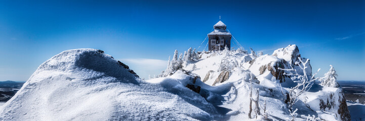 Fototapeta na wymiar Mount Carleton in the winter / Mont Carleton en hiver