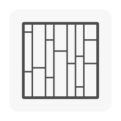 Random floor pattern vector icon. For paving finishing and landscaping decoration material i.e. wood, tile, stone and paver block floor. For home building interior, exterior and outdoor.