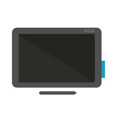 tablet with pencil flat style icon