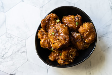 Cauliflower Tempura / Moroccan Style Fried Florets. Healthy Organic Vegan or Vegetarian Food with Sesame Seeds.