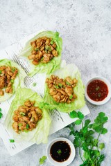 Homemade Lettuce Wraps, selective focus