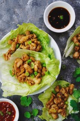 Homemade Lettuce Wraps, selective focus