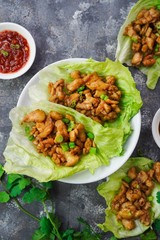 Homemade Lettuce Wraps, selective focus