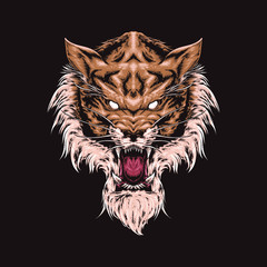 Realistic tiger head illustration