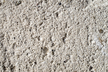 Rough sandstone on wall closeup