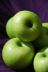 green apples still vertical
