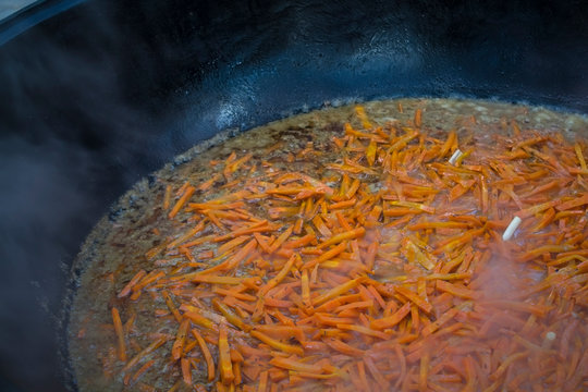 carrots cooked for pilaf