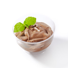 Chocolate Cream Mousse or Cocoa Pudding Isolated