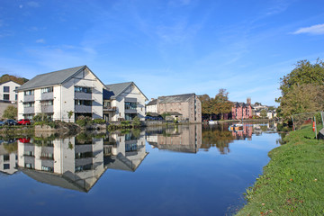 Fototapeta na wymiar Reflections in the River Dart at Totnes 