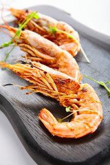 Argentinian shrimps close up view