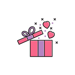 gift icon in trendy flat design, gift box icon