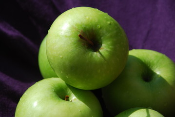 green apples still eggplant