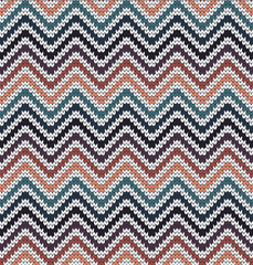 Knitted wavy seamless pattern chevron