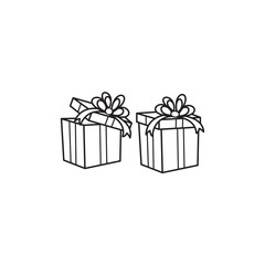 gift icon in trendy flat design, gift box icon