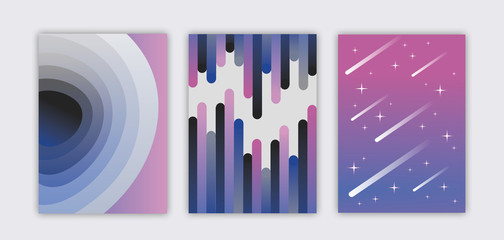 Modern set of abstract covers with cool gradient shapes composition. EPS10 vector.
