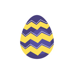 easter egg painted with waves stripes flat style