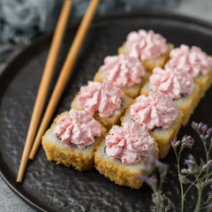 Rolls baked with a cheese cap