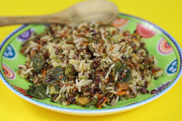 trio de riz aux légumes grillées
