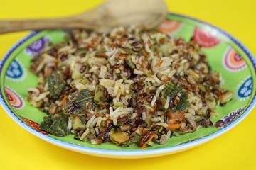 trio de riz aux légumes grillées